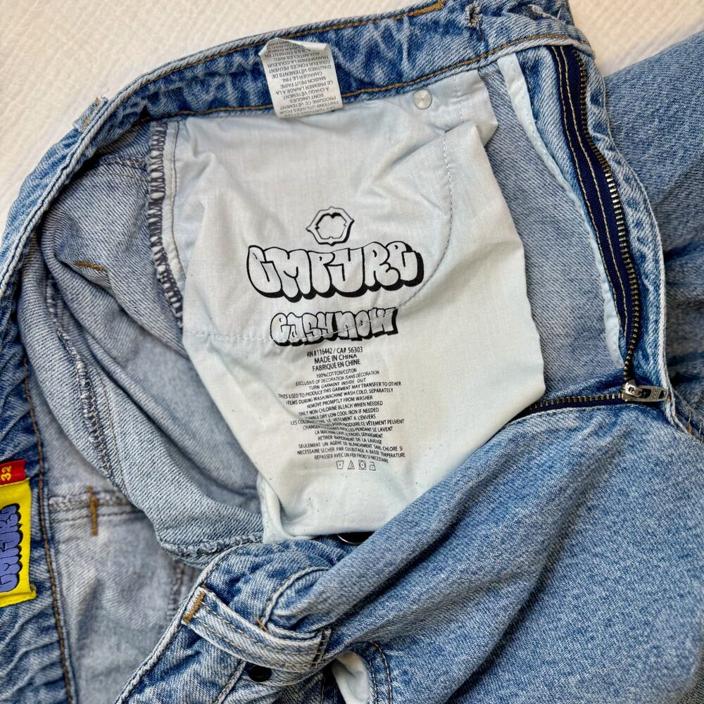 Empyre Easy Now Jeans Y2K Blue Denim Straight Leg Men's 32 Relaxed Fit Skate - Picture 14 of 16